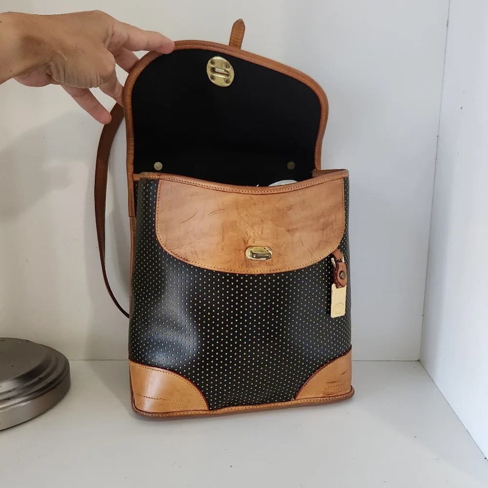 Vintage Dooney and bourke Black /Tan leather Shoulder bag - Picture 12 of 13